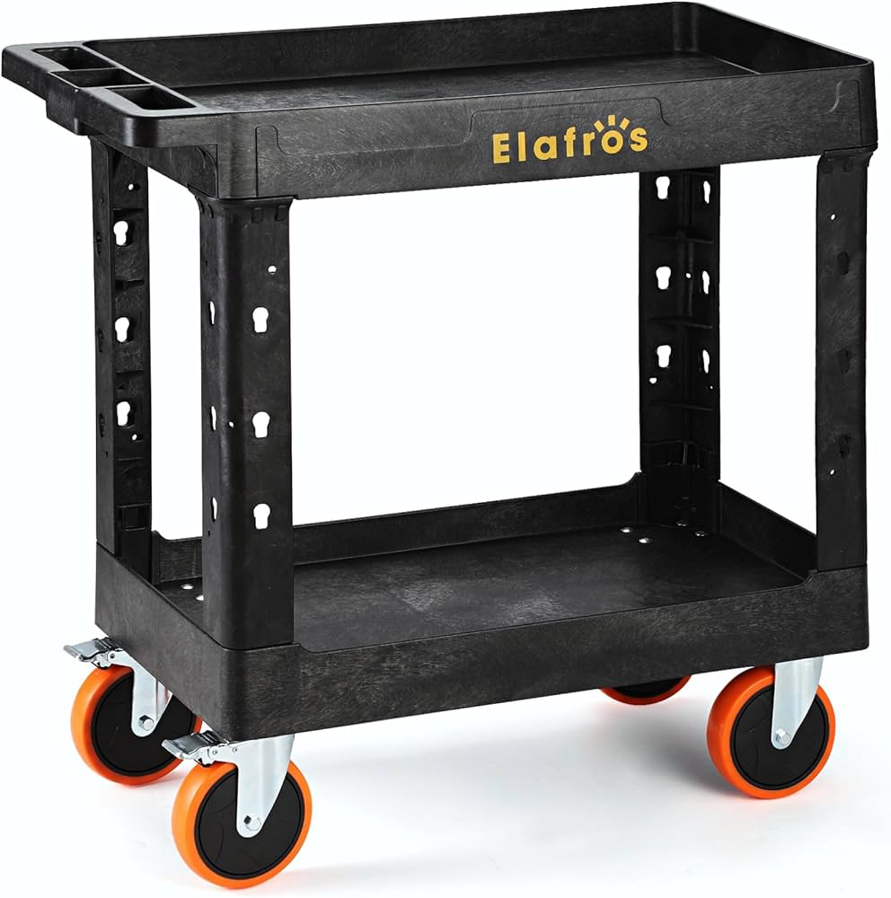 Elafros Heavy Duty Plastic Utility Cart 34 x 17 Inch: The Ultimate Tool for Efficient Transport